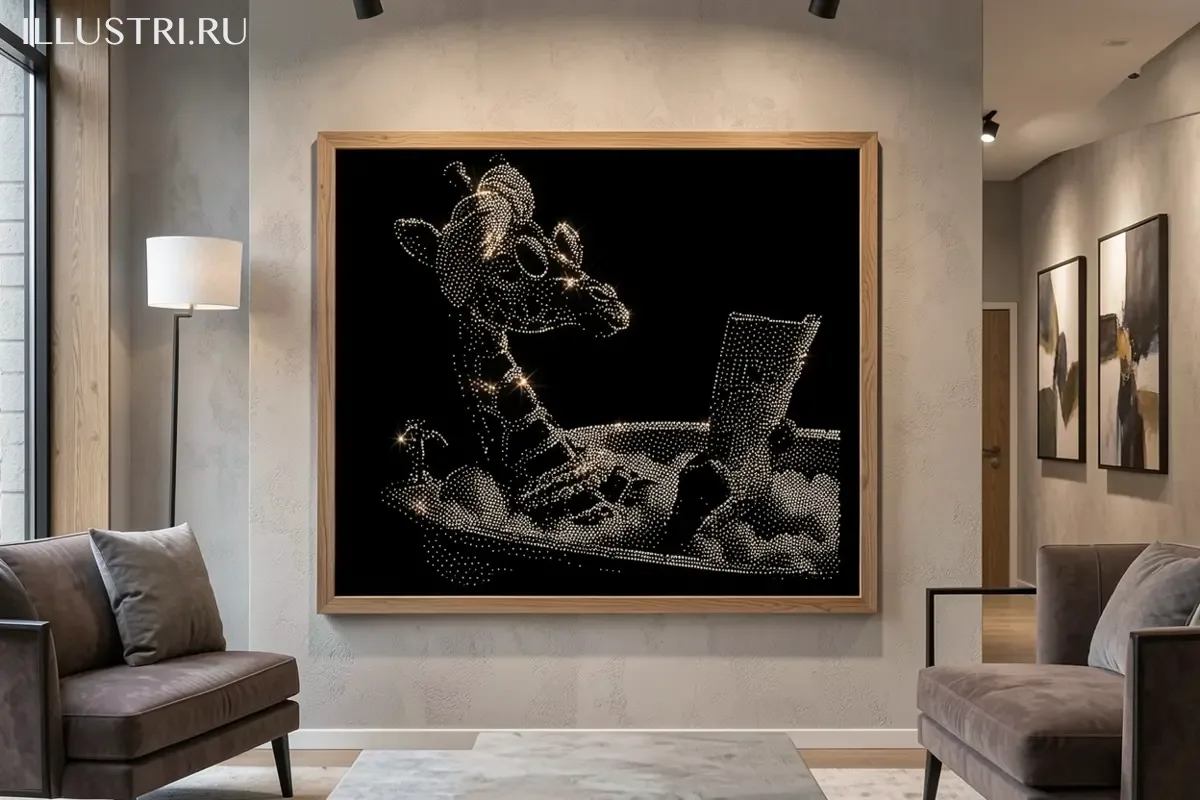 Визуализация Жираф в ванной