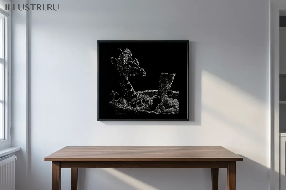 Визуализация Жираф в ванной