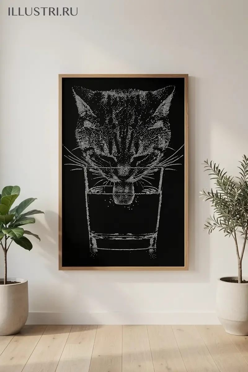 Визуализация Котик и стакан