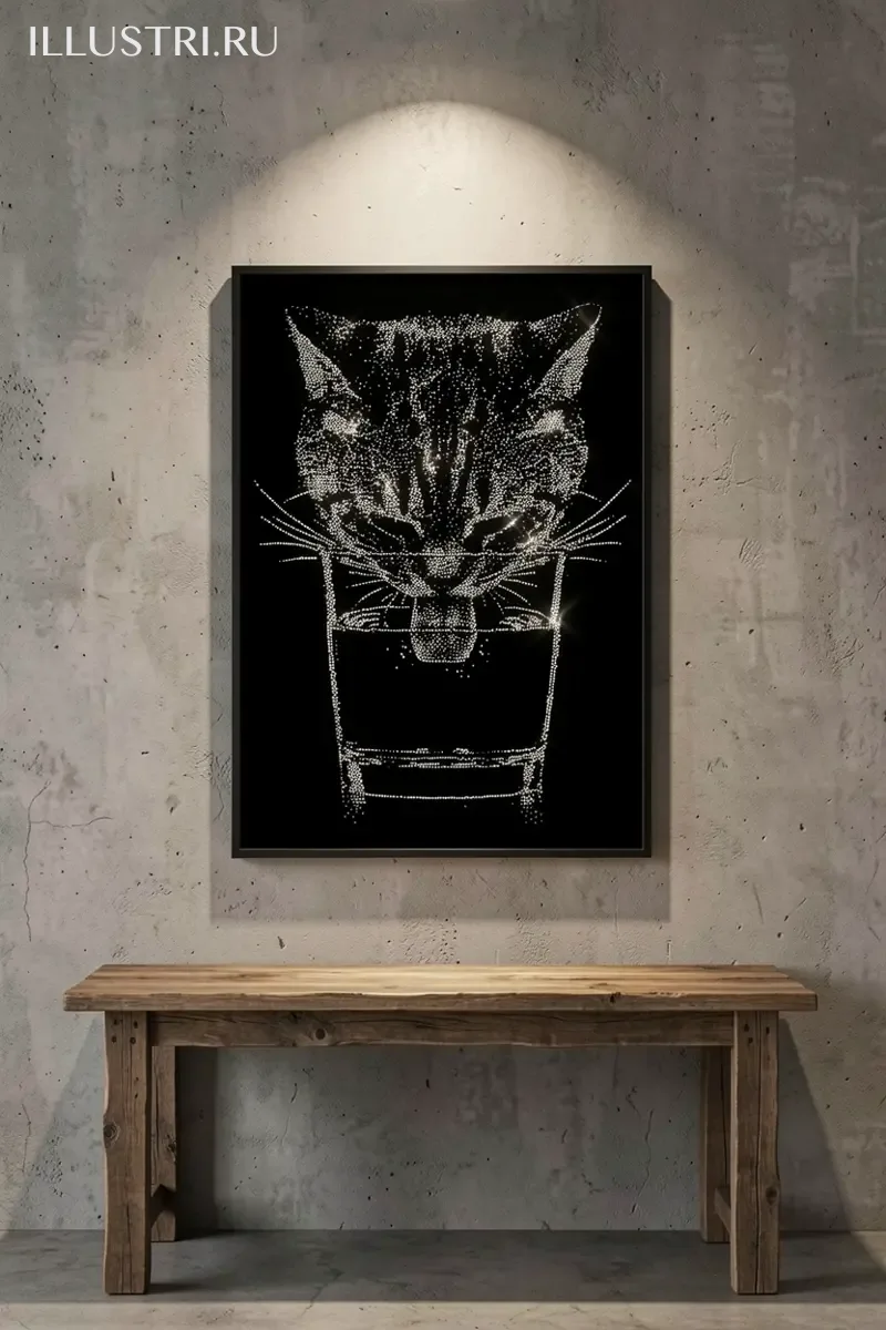 Визуализация Котик и стакан