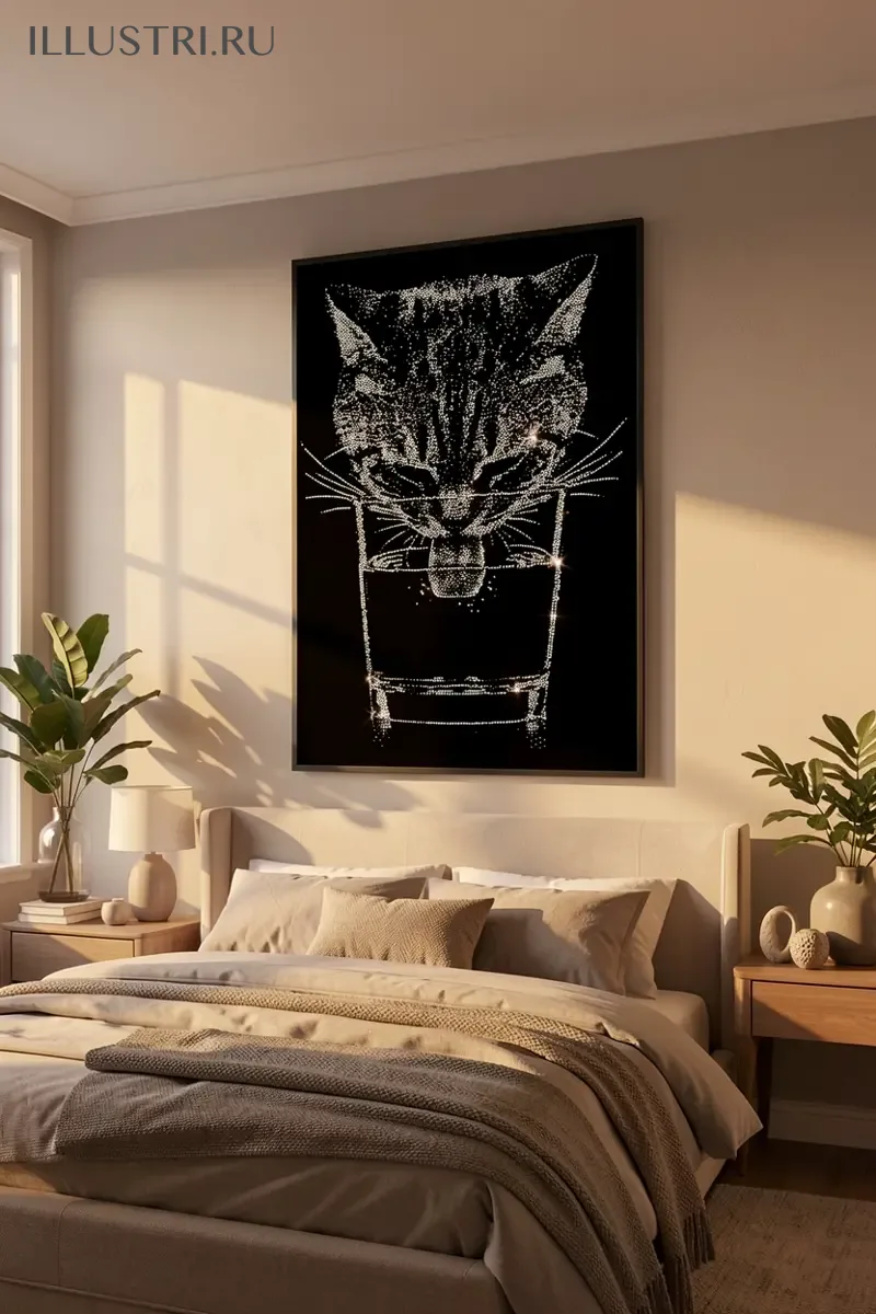 Визуализация Котик и стакан