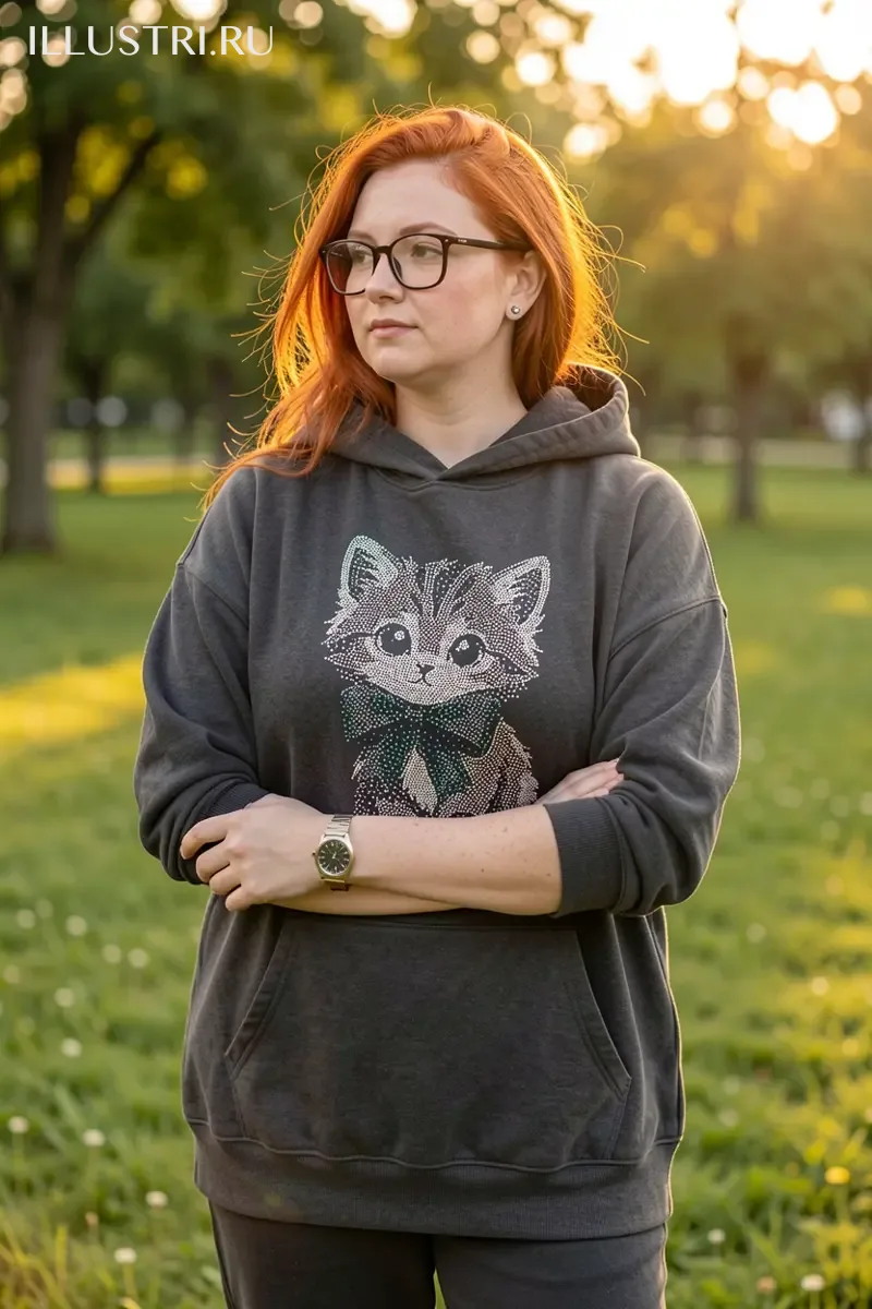 Визуализация Котенок с голубым бантом