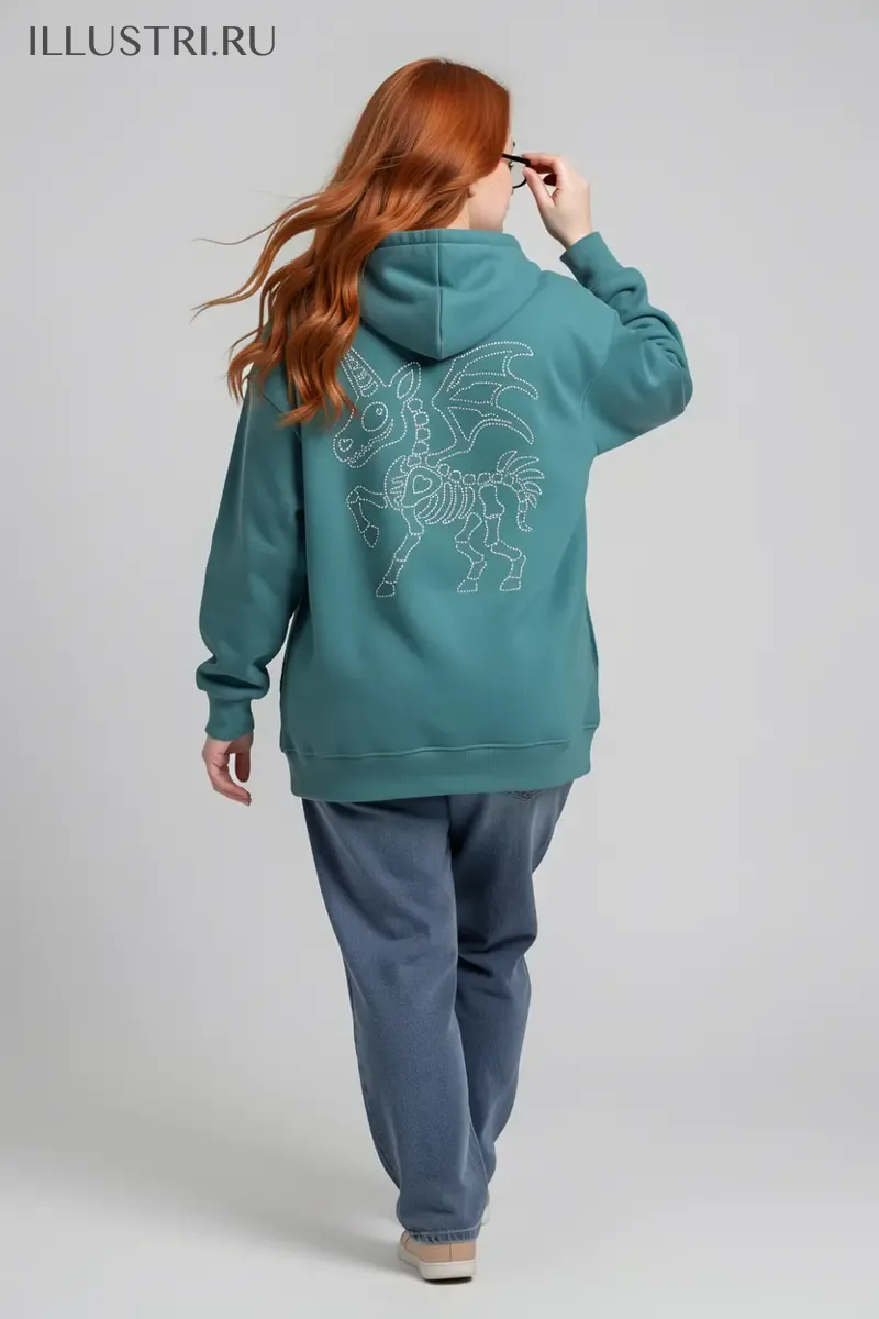 Визуализация Единорожка-скелет линии