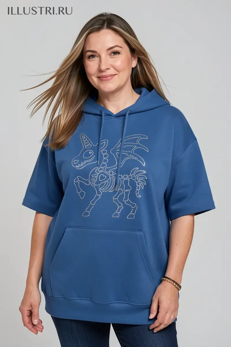 Визуализация Единорожка-скелет линии