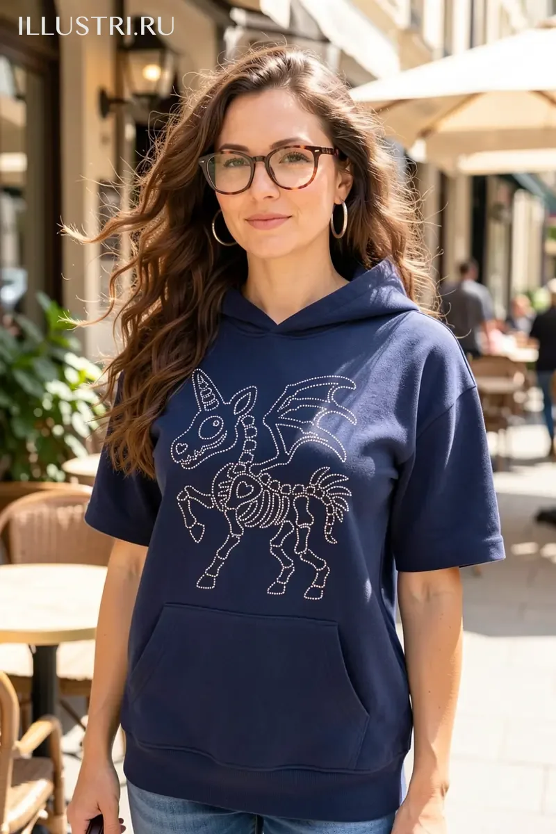 Визуализация Единорожка-скелет линии