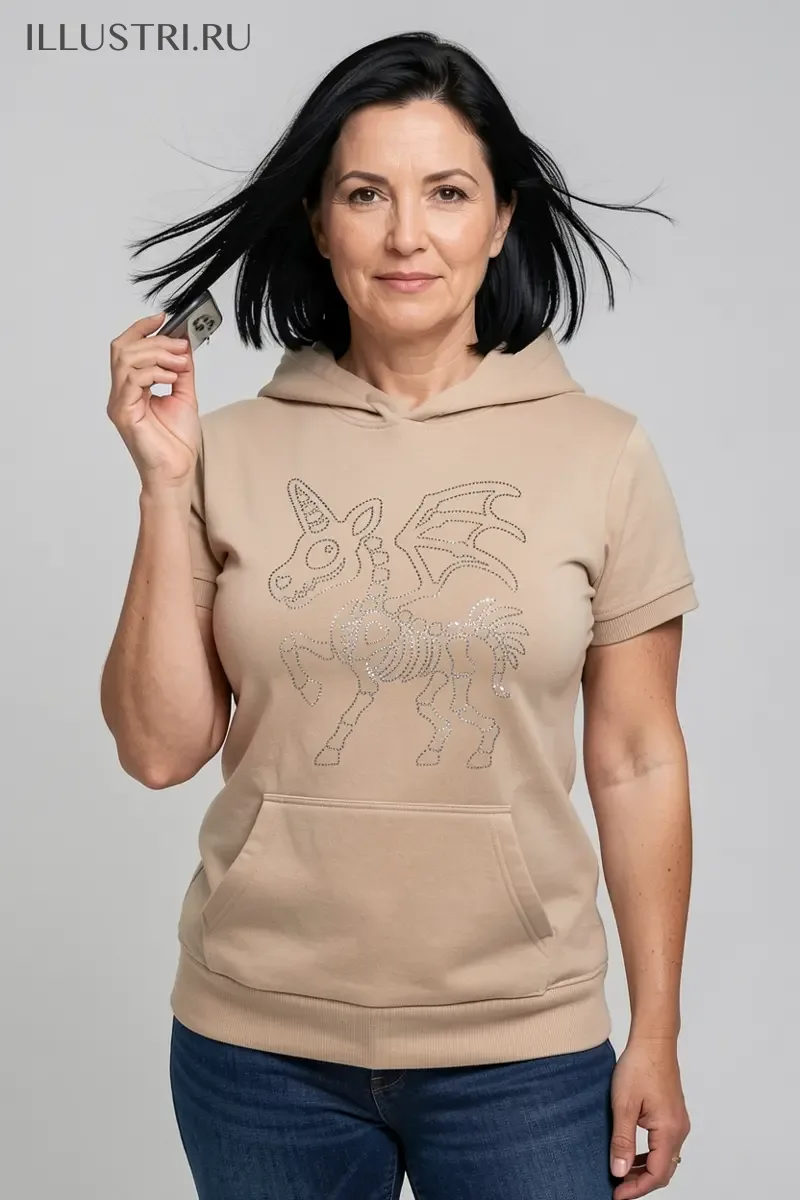 Визуализация Единорожка-скелет линии