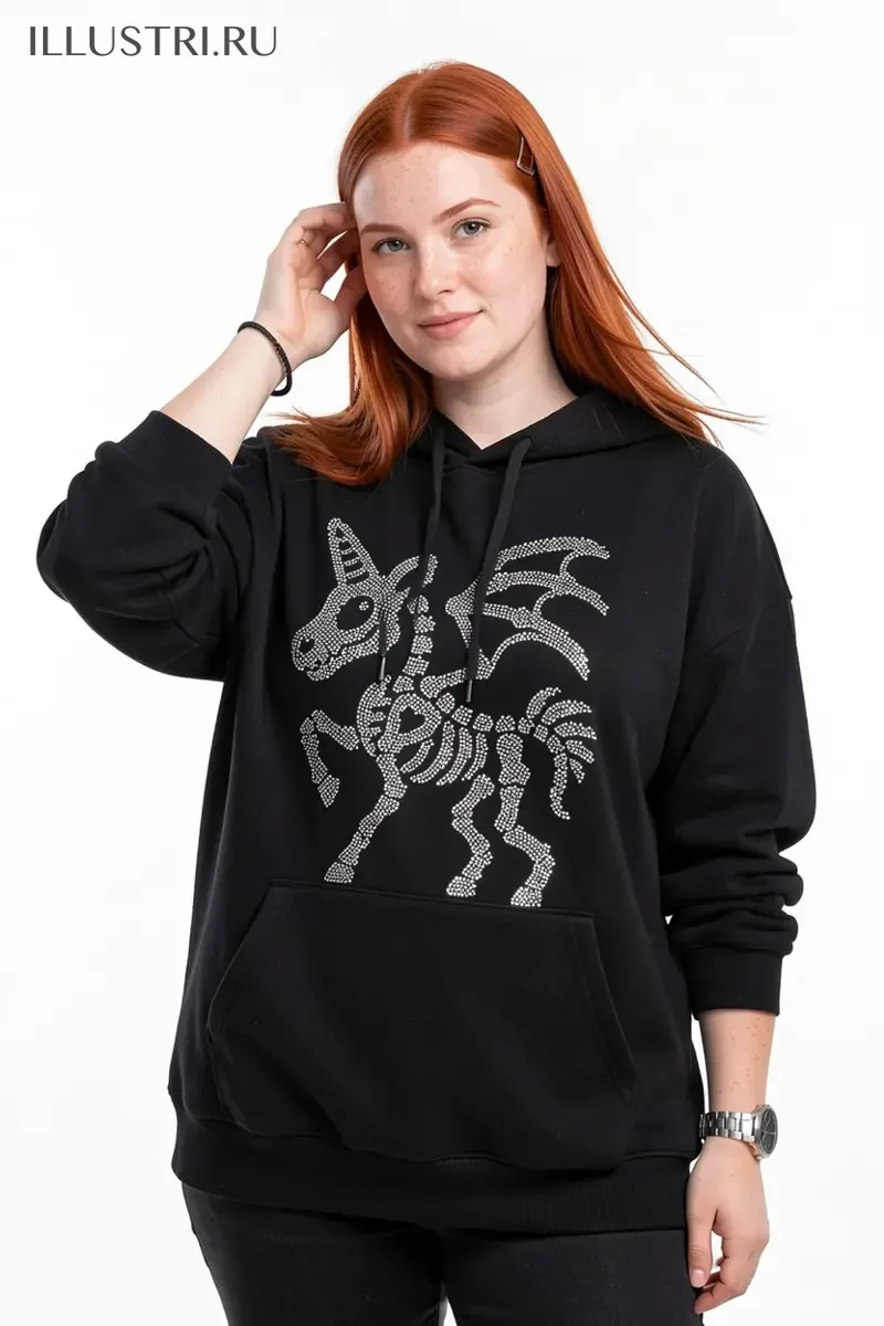 Визуализация Единорожка-скелет