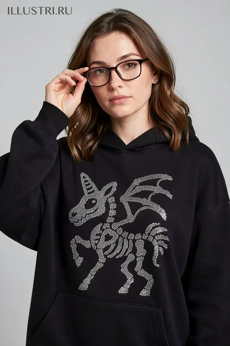 Визуализация Единорожка-скелет