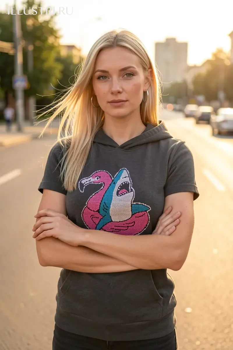 Визуализация Акула в круге-фламинго