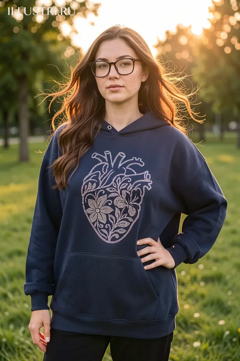 Визуализация Сердце с цветами