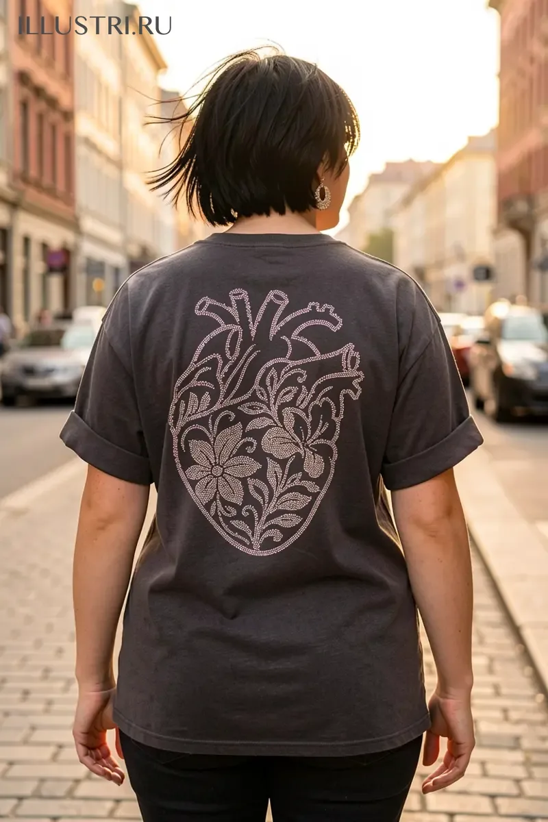 Визуализация Сердце с цветами