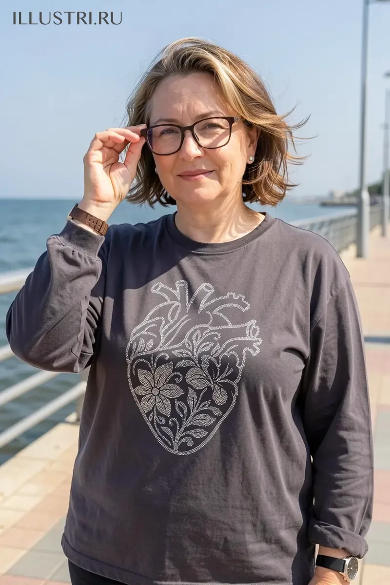 Визуализация Сердце с цветами