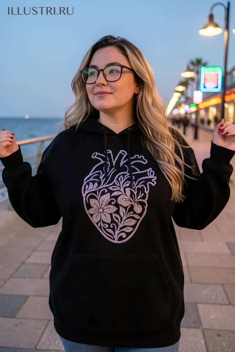 Визуализация Сердце с цветами