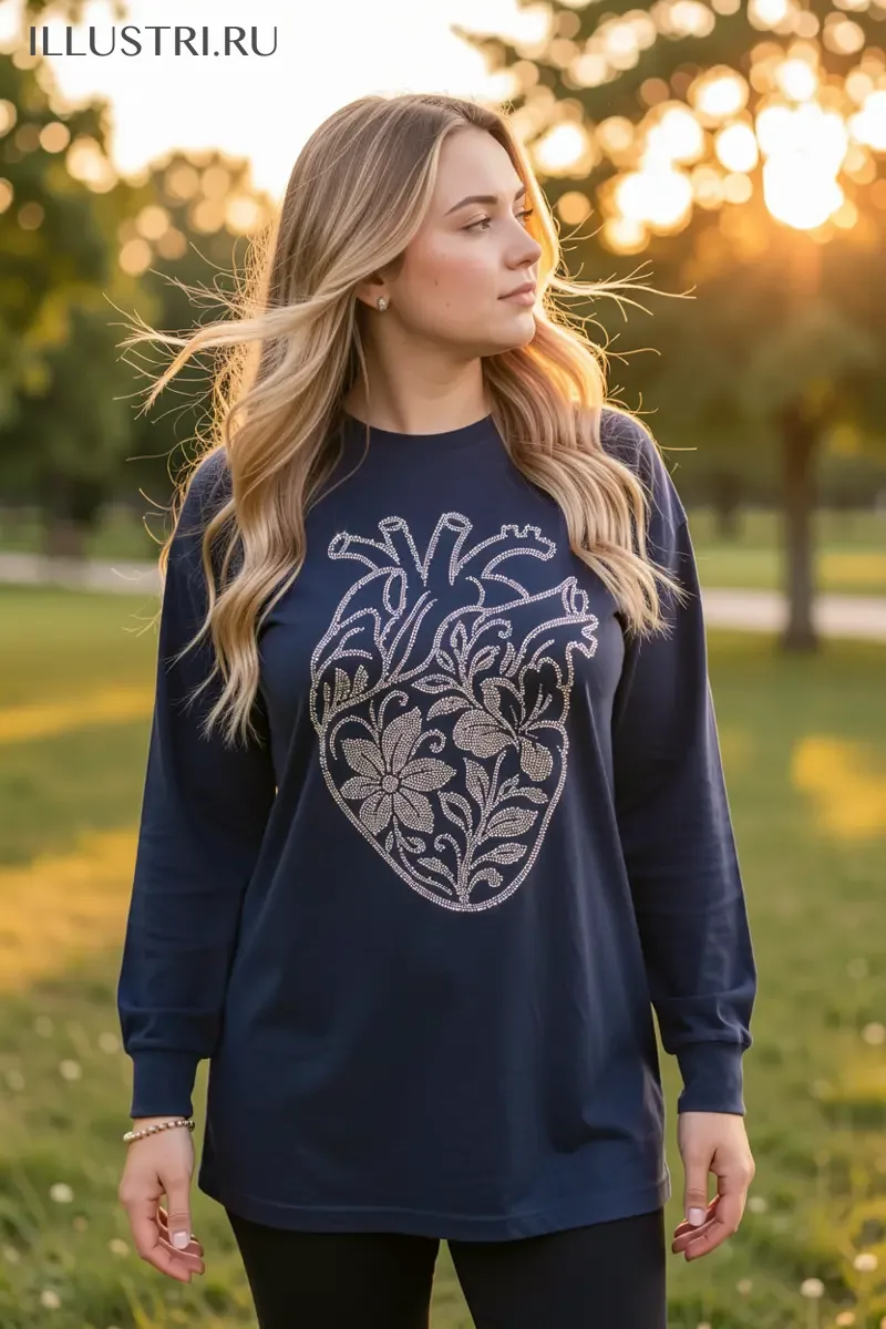 Визуализация Сердце с цветами