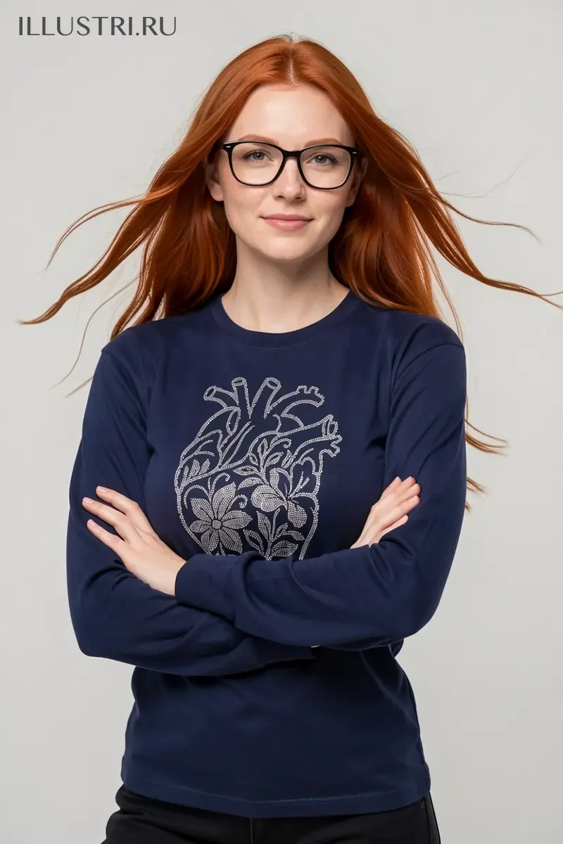 Визуализация Сердце с цветами